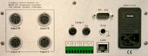 Image of Cryogenic Temperature Controllers - Rear View of Model 44C
